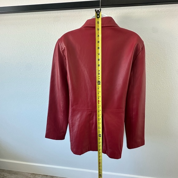 Women's Red leather Blazer - Picture 2 of 8